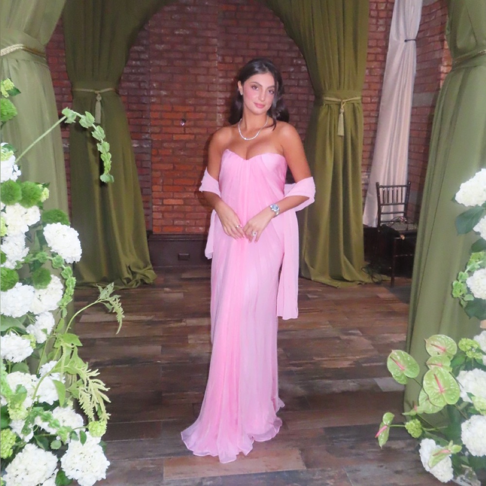 Alexander McQueen Strapless Draped bustier gown